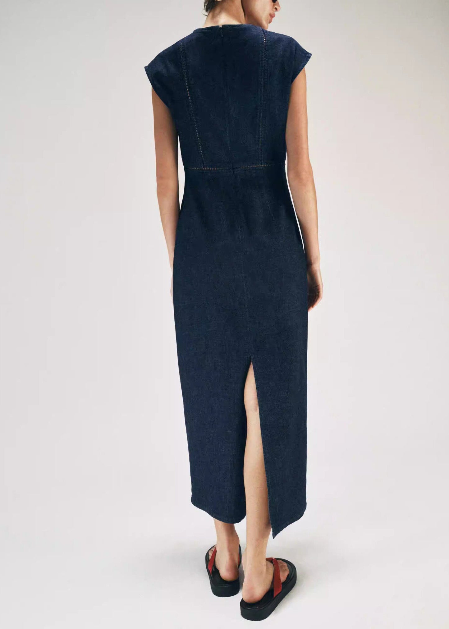 Women's Sleeveless Summer Dress V Neck Open Back 1