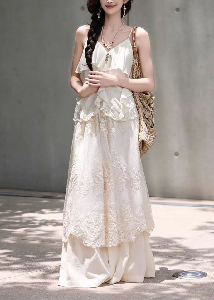 Women's Sleeveless Tank Top Ruffled Cut-Out Design 2
