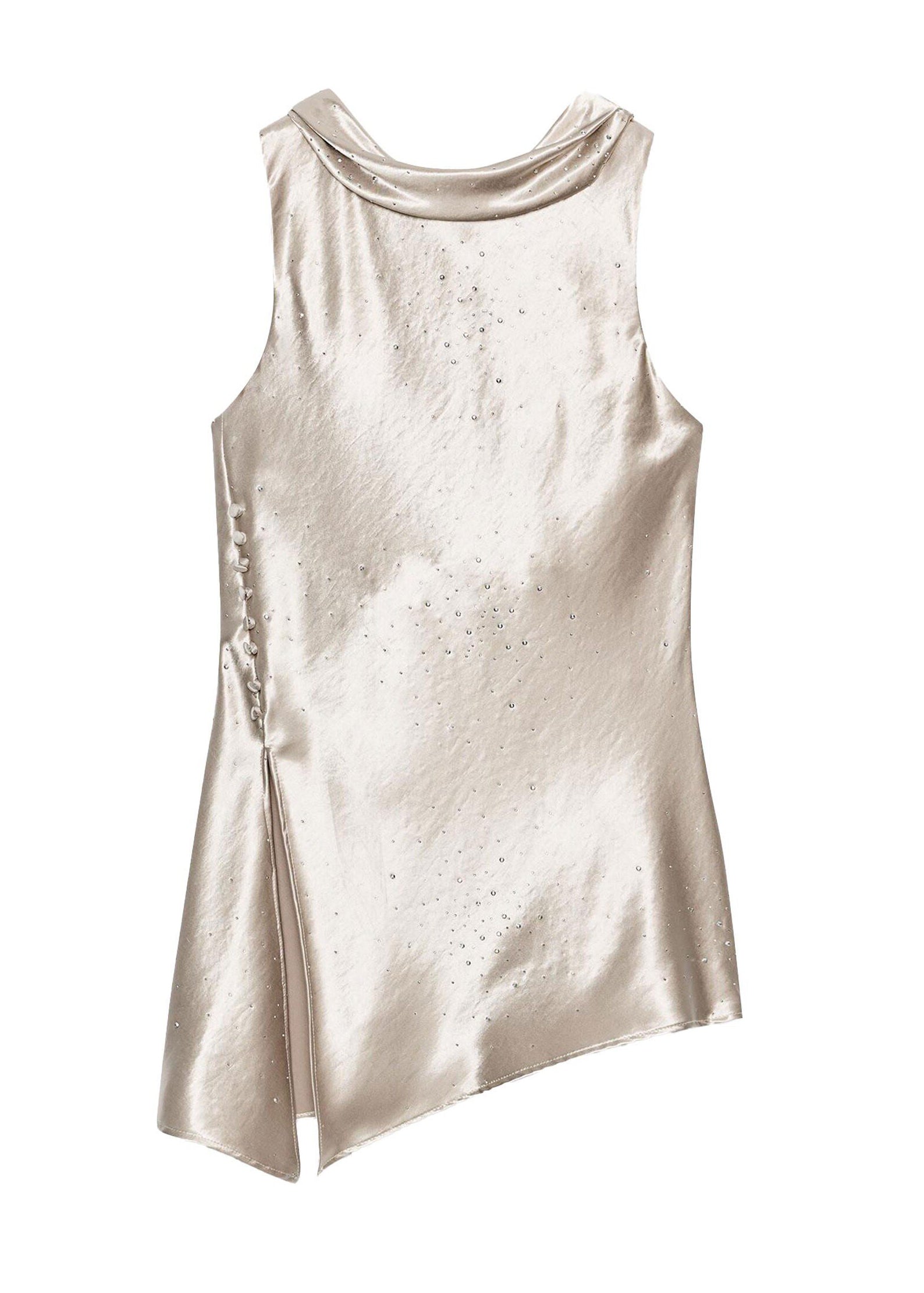 Women's Sleeveless Top Asymmetrical Patchwork 4