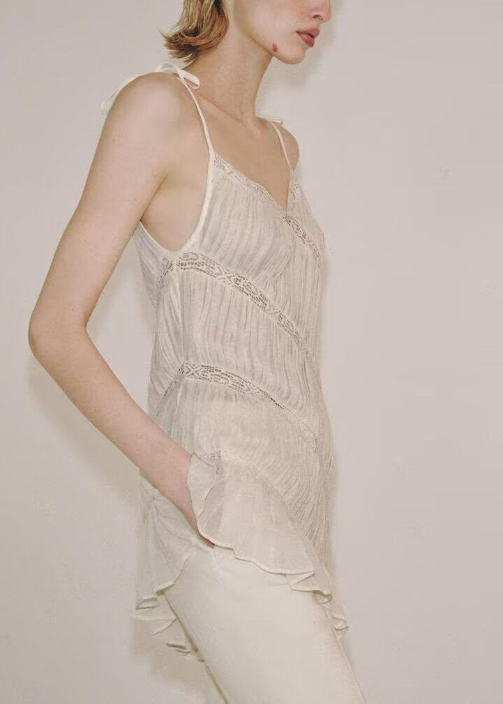Women's Sleeveless Top Asymmetrical Patchwork Design 1