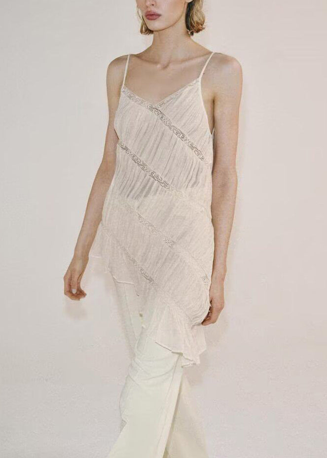 Women's Sleeveless Top Asymmetrical Patchwork Design 2