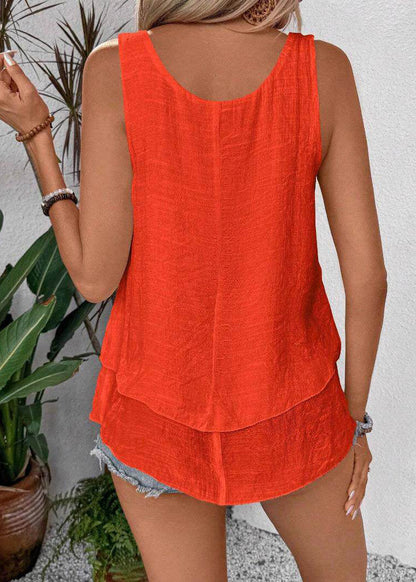 Women's Sleeveless Top Loose Fit Patchwork Style 4