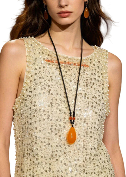 Women's Sleeveless Tulle Top Sequined Design 1