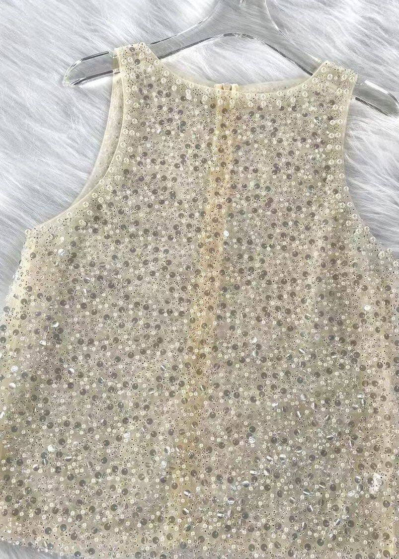 Women's Sleeveless Tulle Top Sequined Design 2