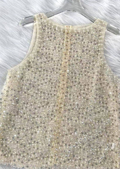 Women's Sleeveless Tulle Top Sequined Design 2