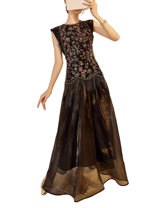 Women's Sleeveless Two-Piece Set Embroidered with Tassel Detail 0