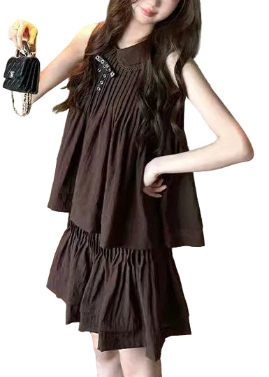 Women's Sleeveless Two-Piece Set Peter Pan Collar 2