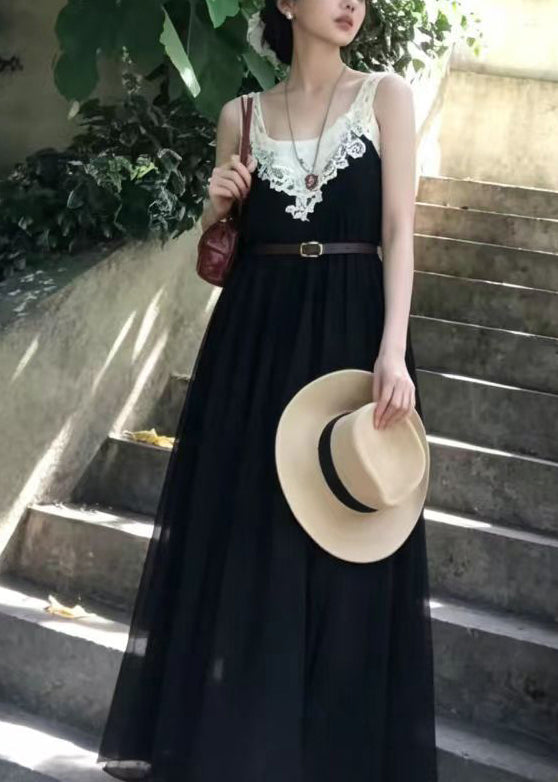 Women's Sleeveless V Neck Dress Boho Patchwork Style 0