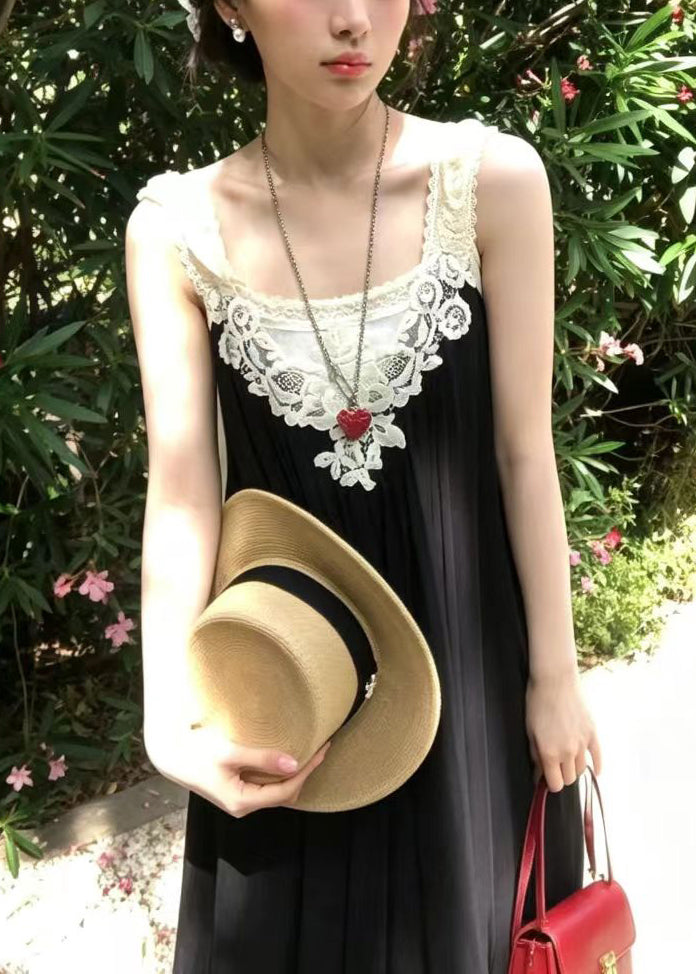 Women's Sleeveless V Neck Dress Boho Patchwork Style 2