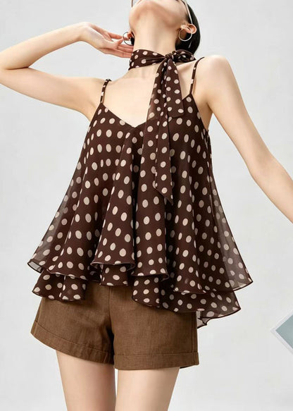 Women's Sleeveless V Neck Layered Top with Spaghetti Straps 3