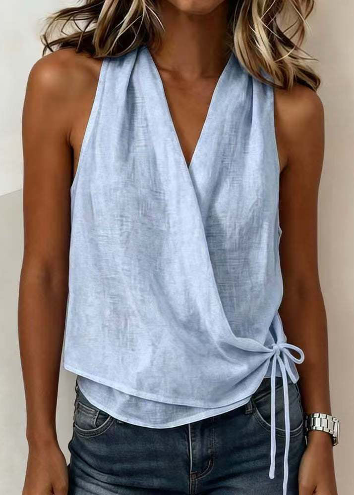 Women's Sleeveless Vest Bohemian Style V Neck 1