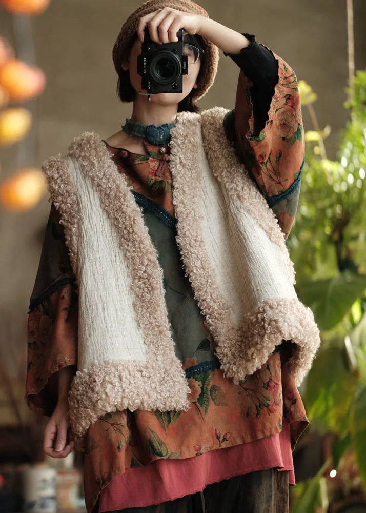 Women's Sleeveless Vest Vintage Patchwork Style 1