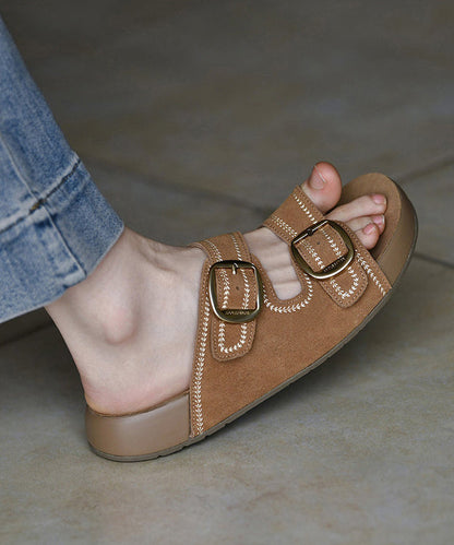 Women's Slide Sandals Boho Buckle Strap 2