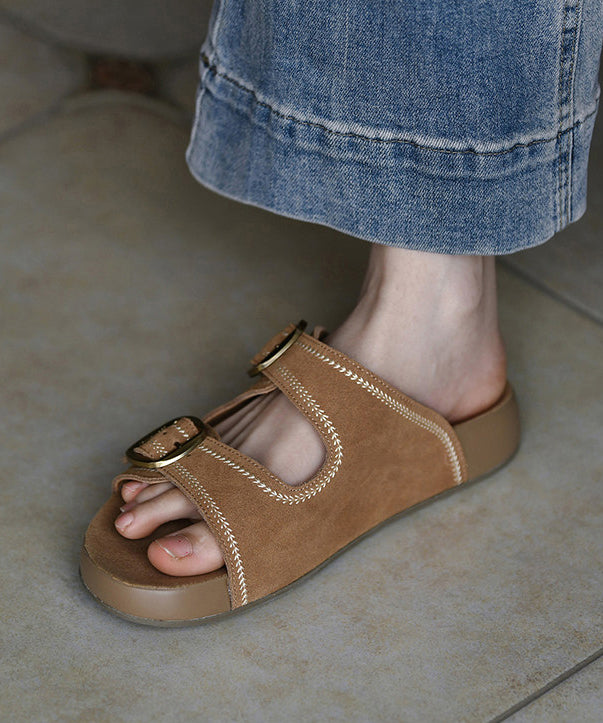 Women's Slide Sandals Boho Buckle Strap 3