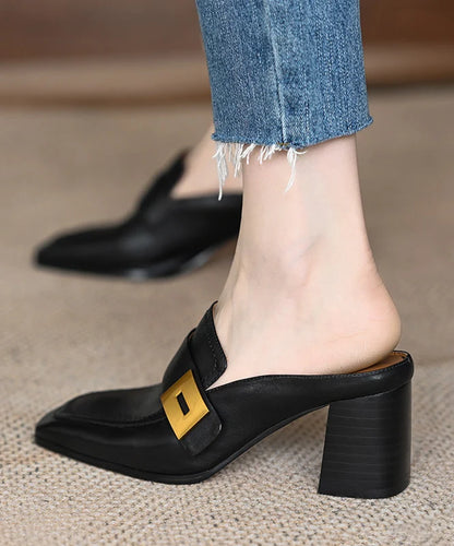 Women's Slide Sandals Chunky Heel Casual 1
