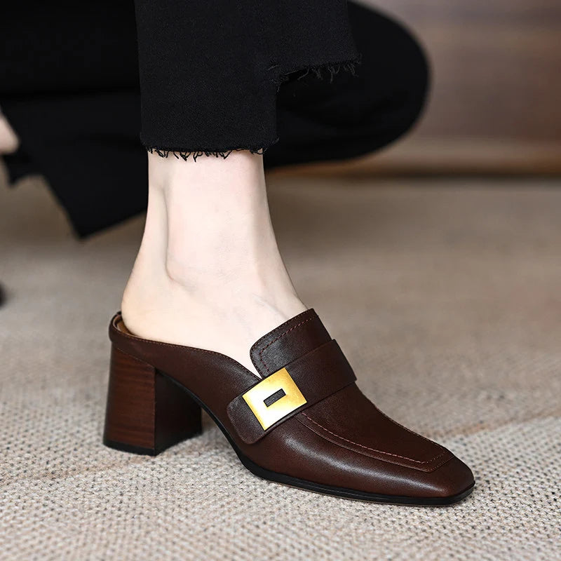 Women's Slide Sandals Chunky Heel Casual 4