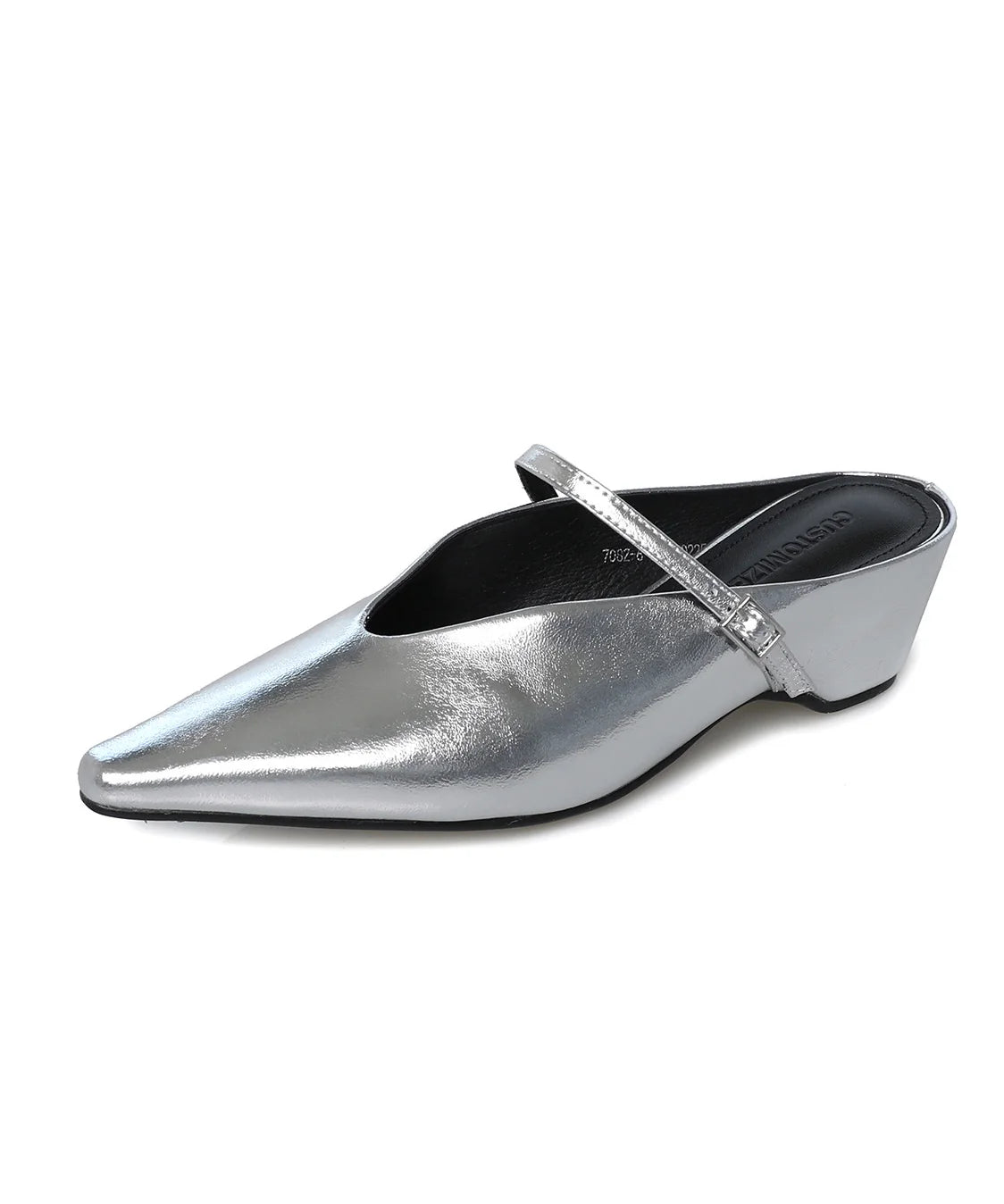 Women's Slide Sandals Chunky Heel Pointed Toe 4