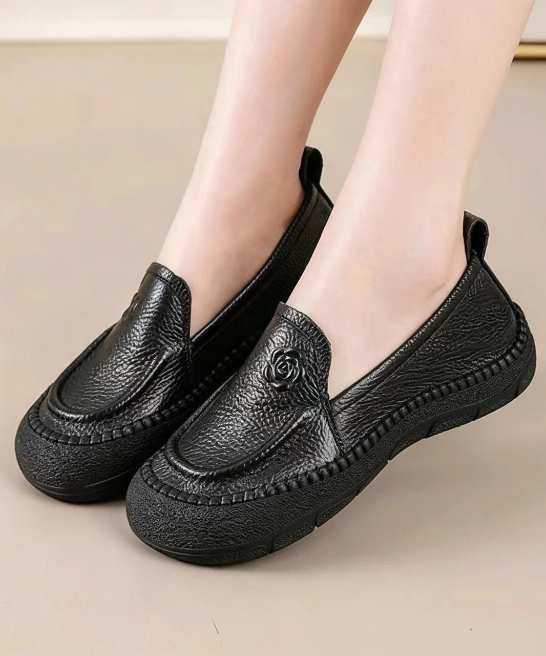 Women's Slip-On Loafers Floral Embossed Design 2