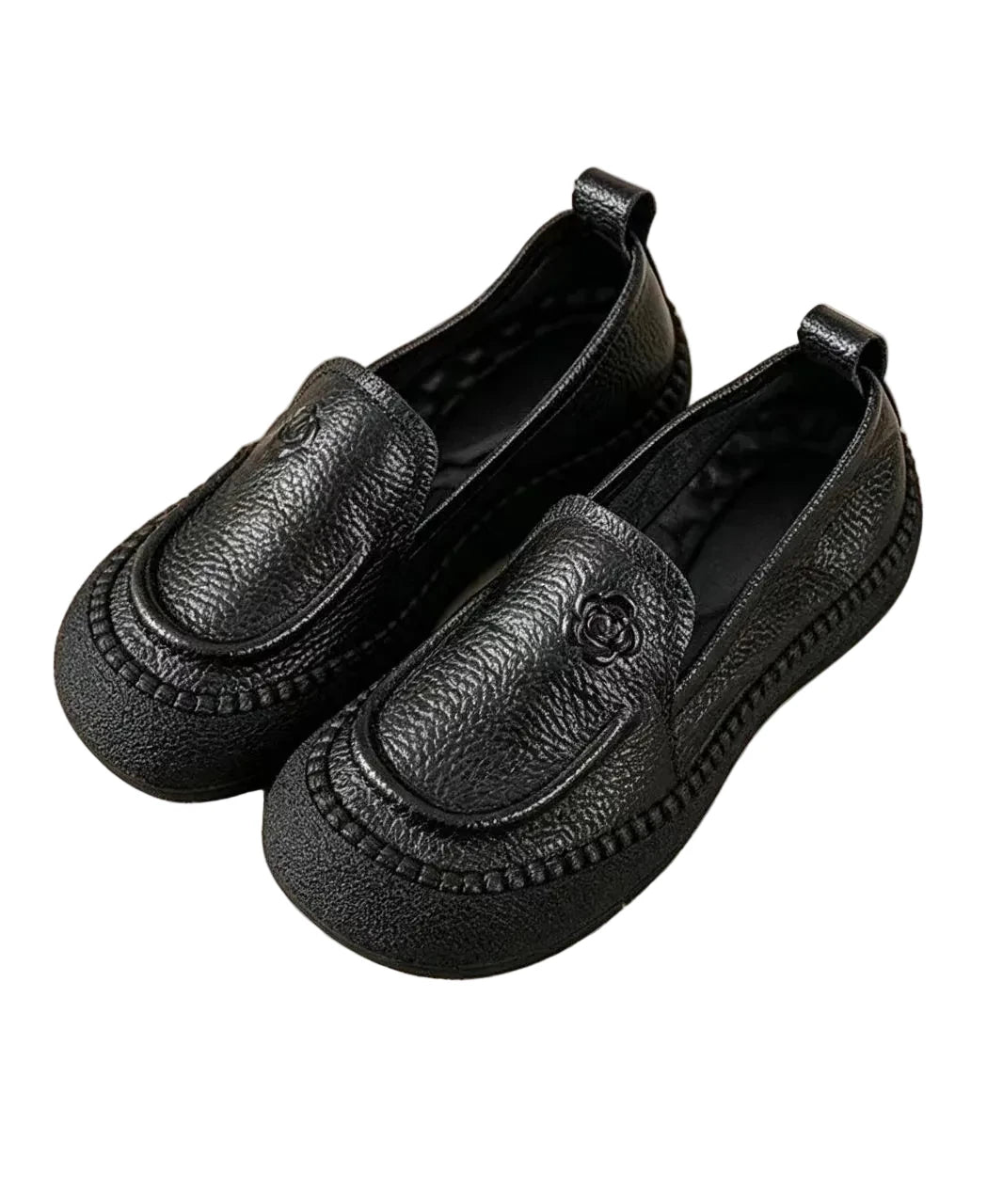 Women's Slip-On Loafers Floral Embossed Design 4