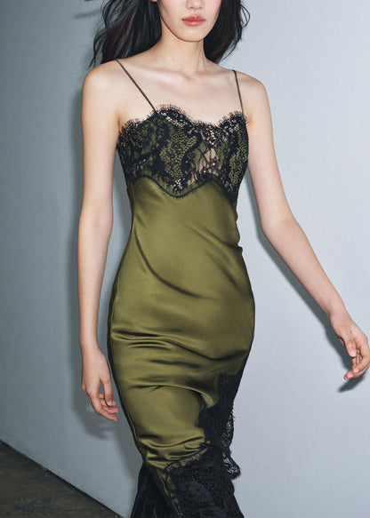 Women's Spaghetti Strap Dress Lace Patchwork Summer Style 1