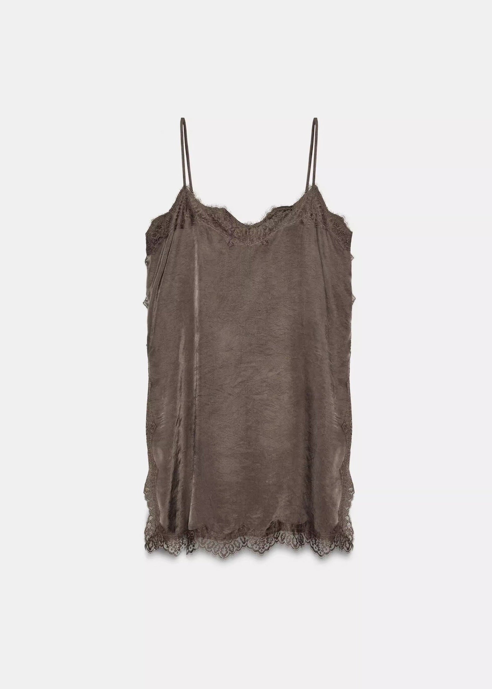 Women's Spaghetti Strap Top Lace Patchwork Summer Style 4