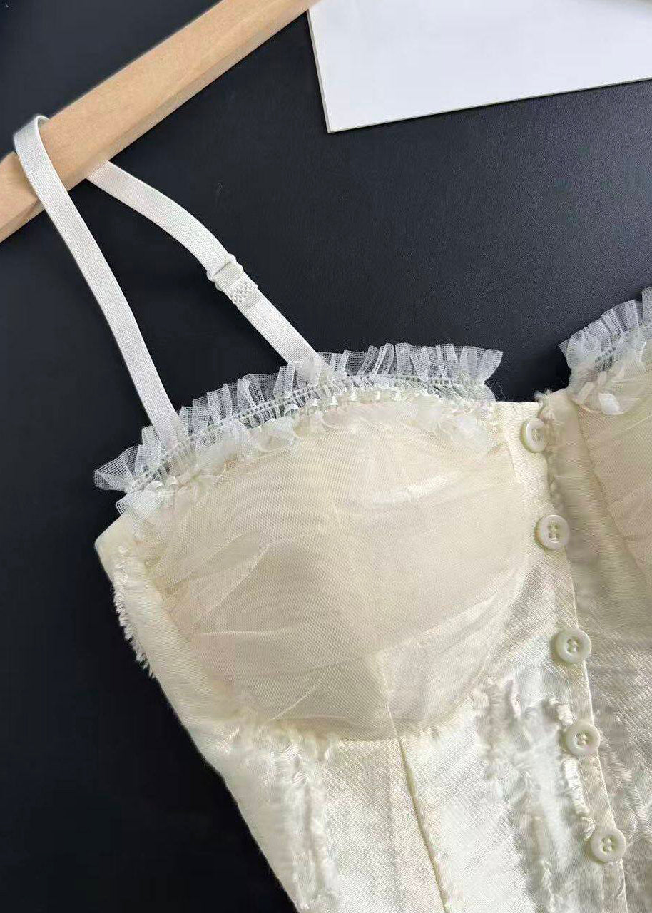 Women's Spaghetti Strap Top Patchwork Lace Summer Style 2