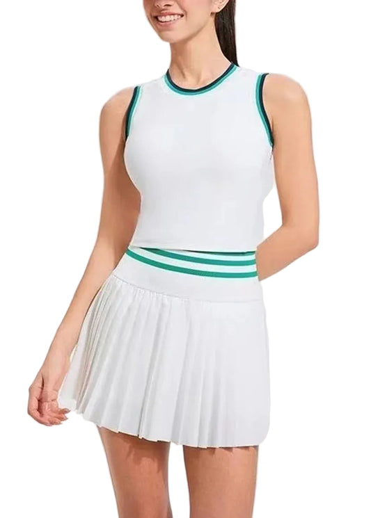Women's Sportswear Two-Piece Set Sleeveless O-Neck with Built-In Shorts 0