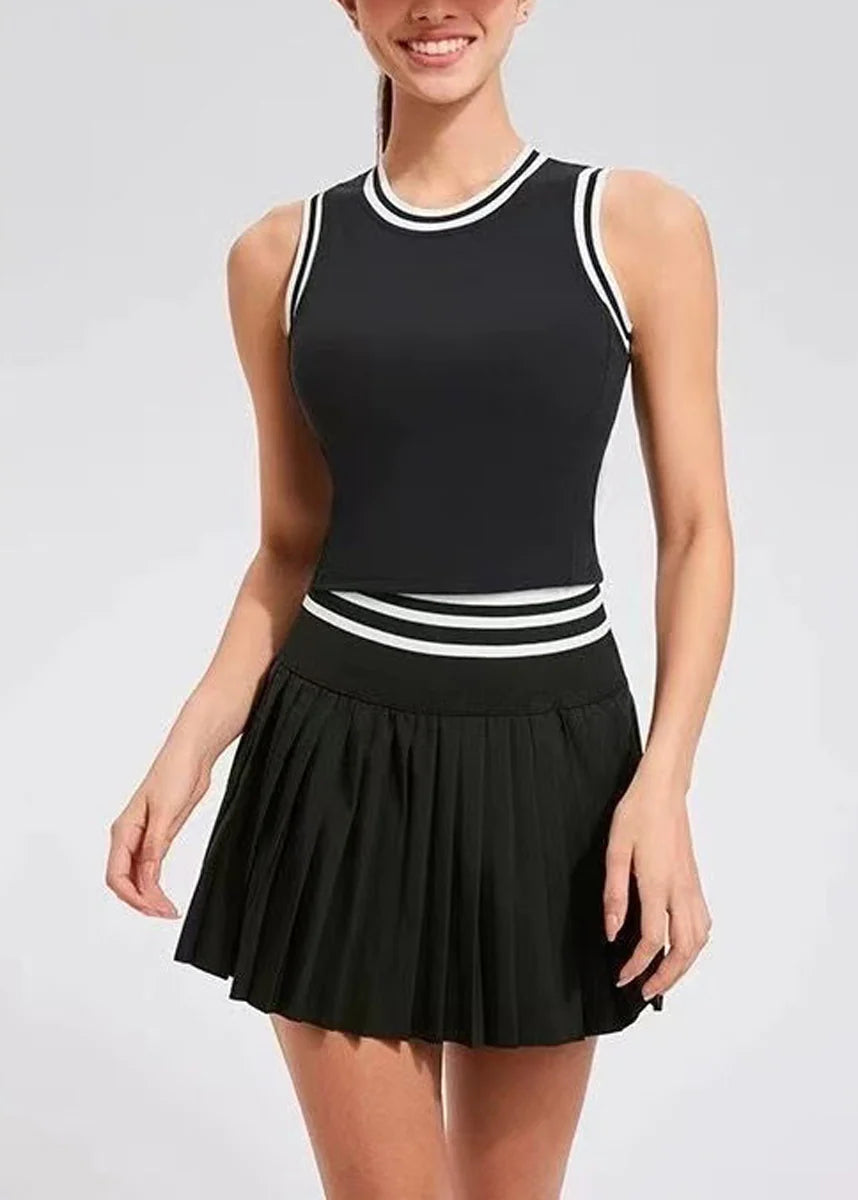 Women's Sportswear Two-Piece Set Sleeveless O-Neck with Built-In Shorts 1