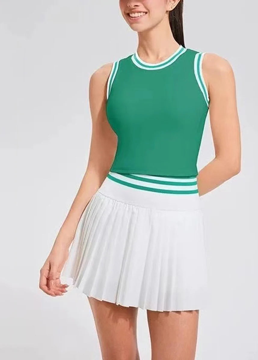 Women's Sportswear Two-Piece Set Sleeveless O-Neck with Built-In Shorts 2