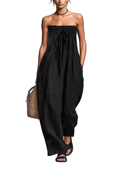 Women’s Strapless Jumpsuit Drawstring Sleeveless 0