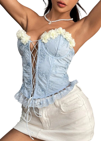 Women’s Strapless Lace-Up Tank Summer Style 2