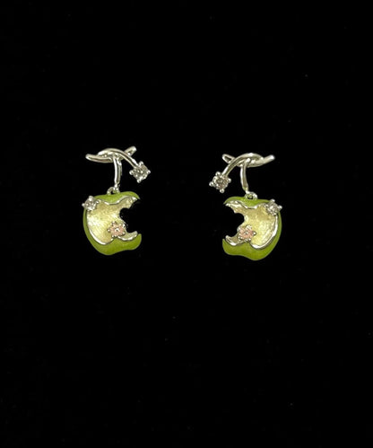 Women's Stud Earrings Apple Design Dripping Glaze Style 3