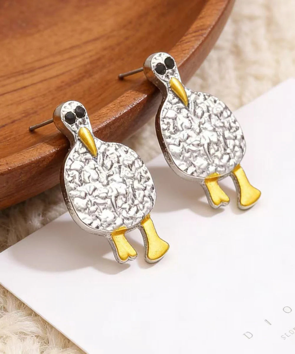 Women's Stud Earrings Cartoon Duck Design 1