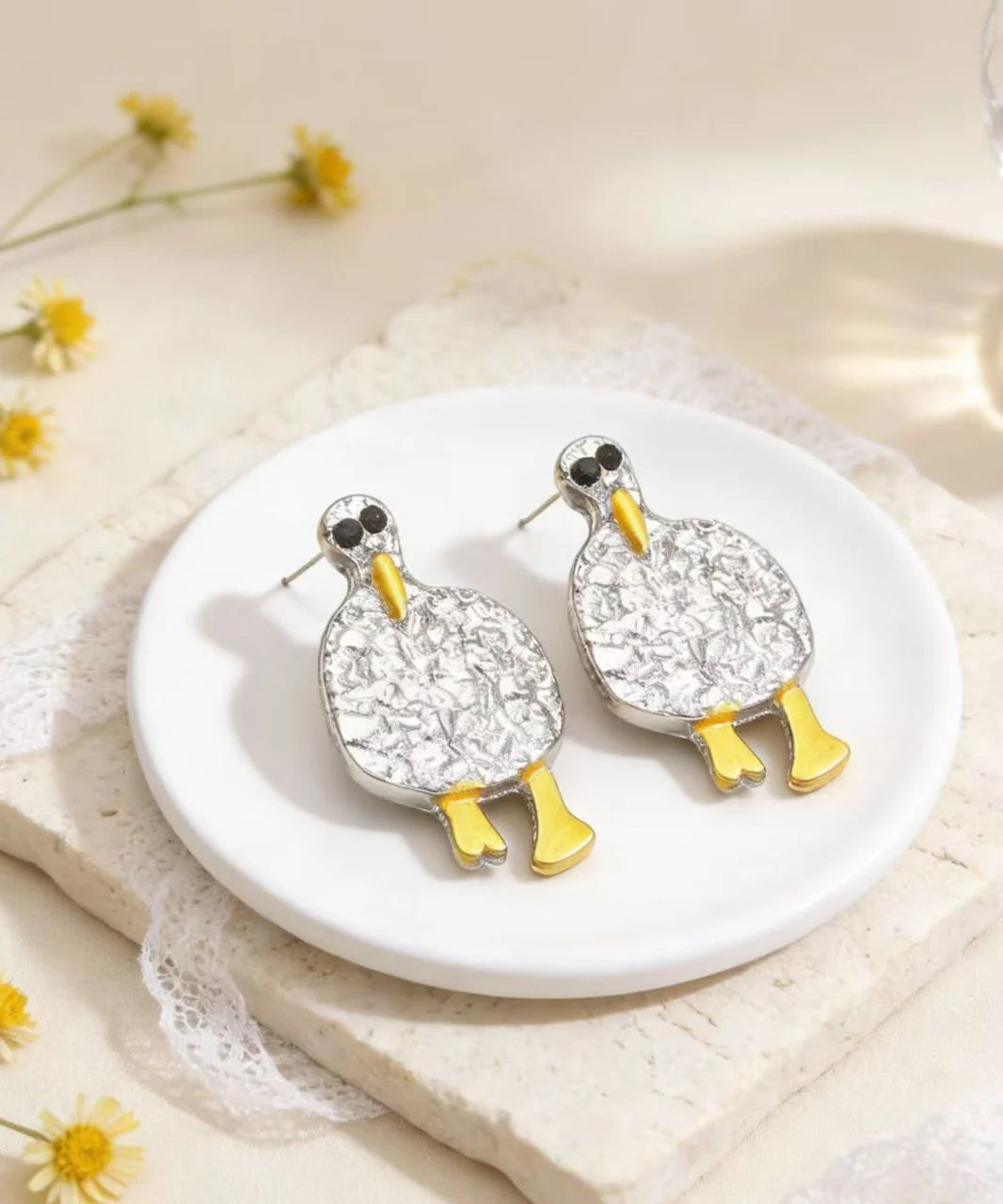 Women's Stud Earrings Cartoon Duck Design 2