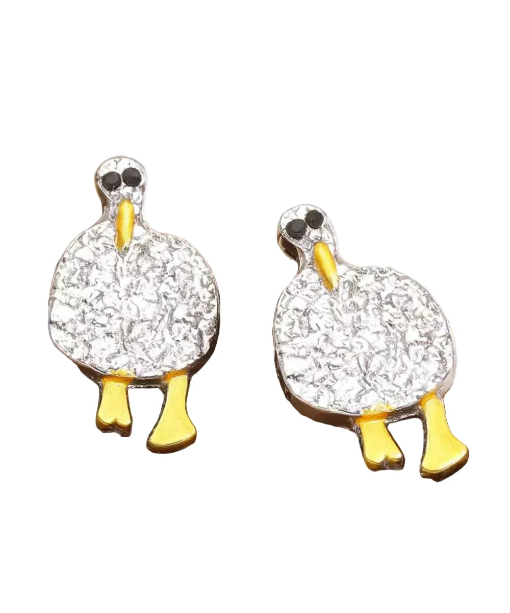 Women's Stud Earrings Cartoon Duck Design 3