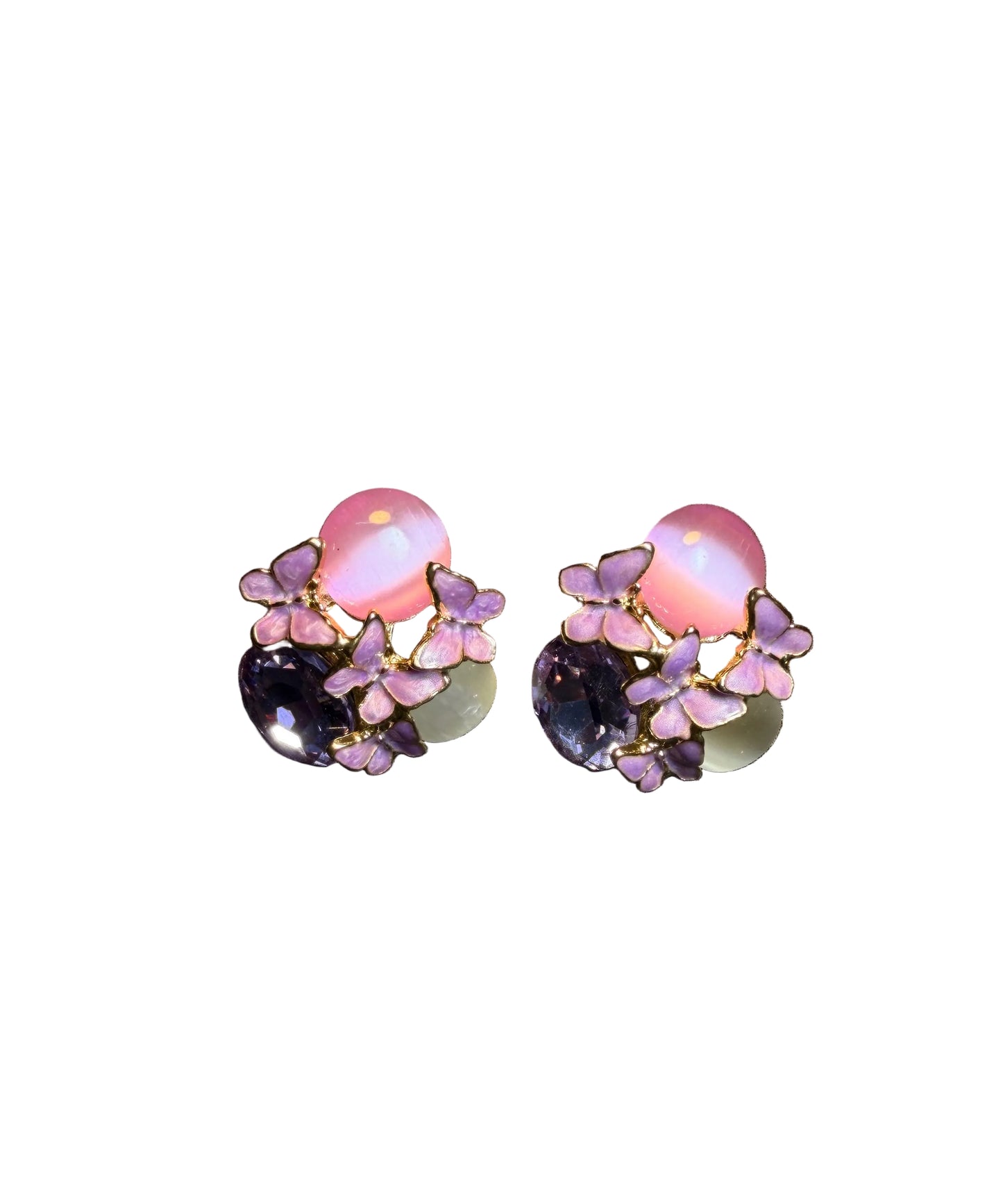 Women's Stud Earrings Crystal Iris Design 0