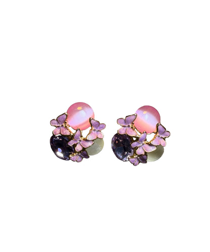 Women's Stud Earrings Crystal Iris Design 0