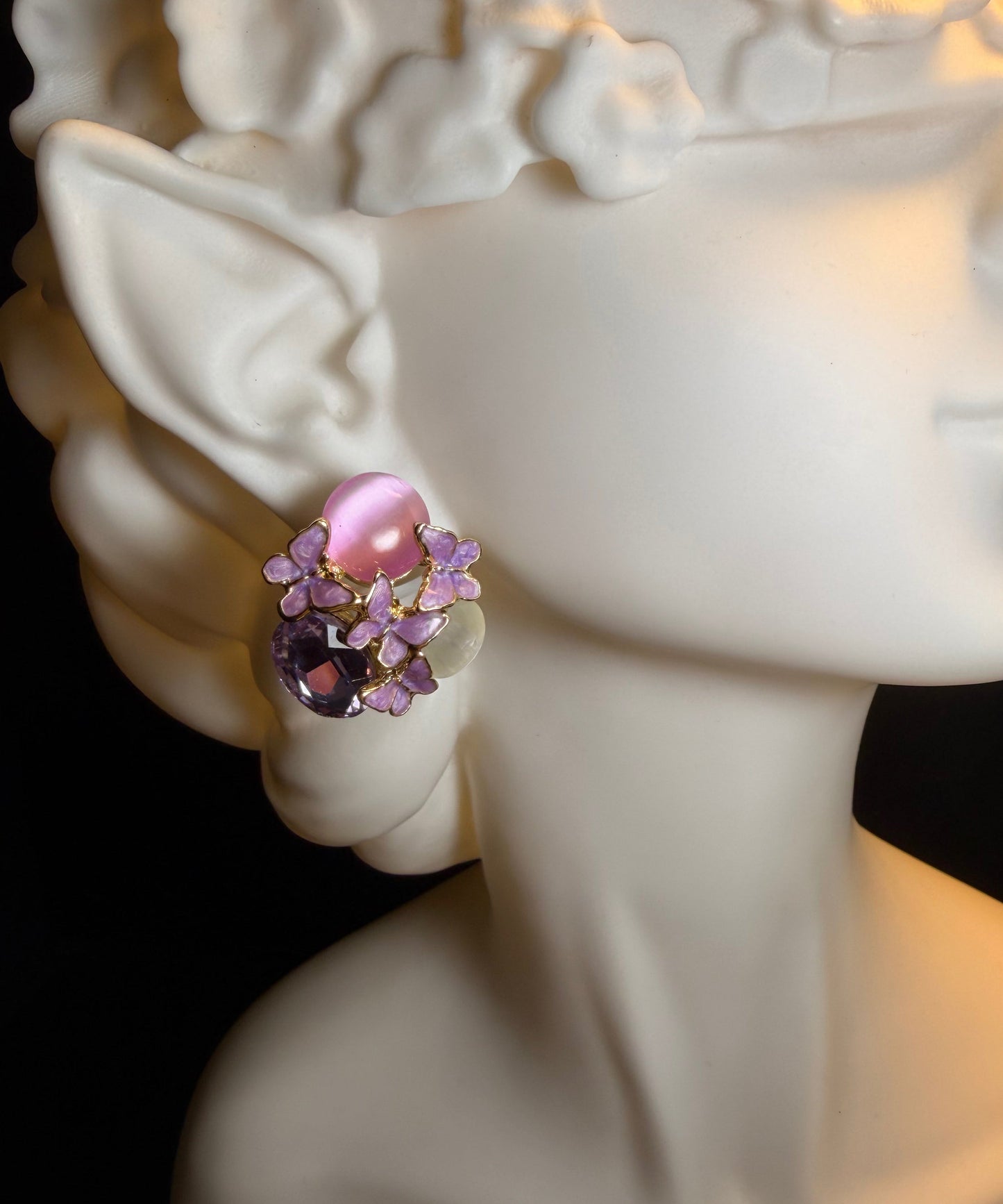 Women's Stud Earrings Crystal Iris Design 1