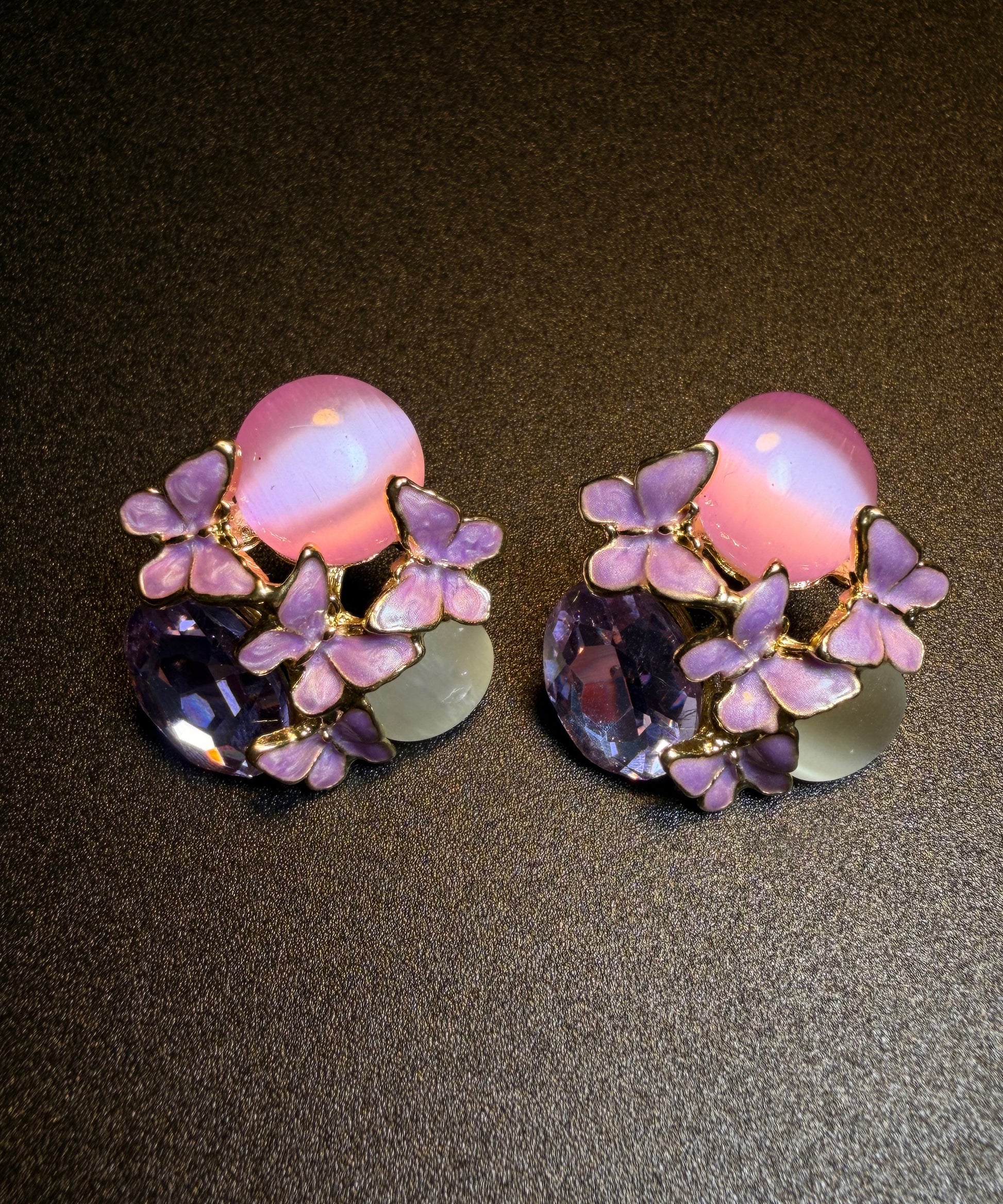 Women's Stud Earrings Crystal Iris Design 4