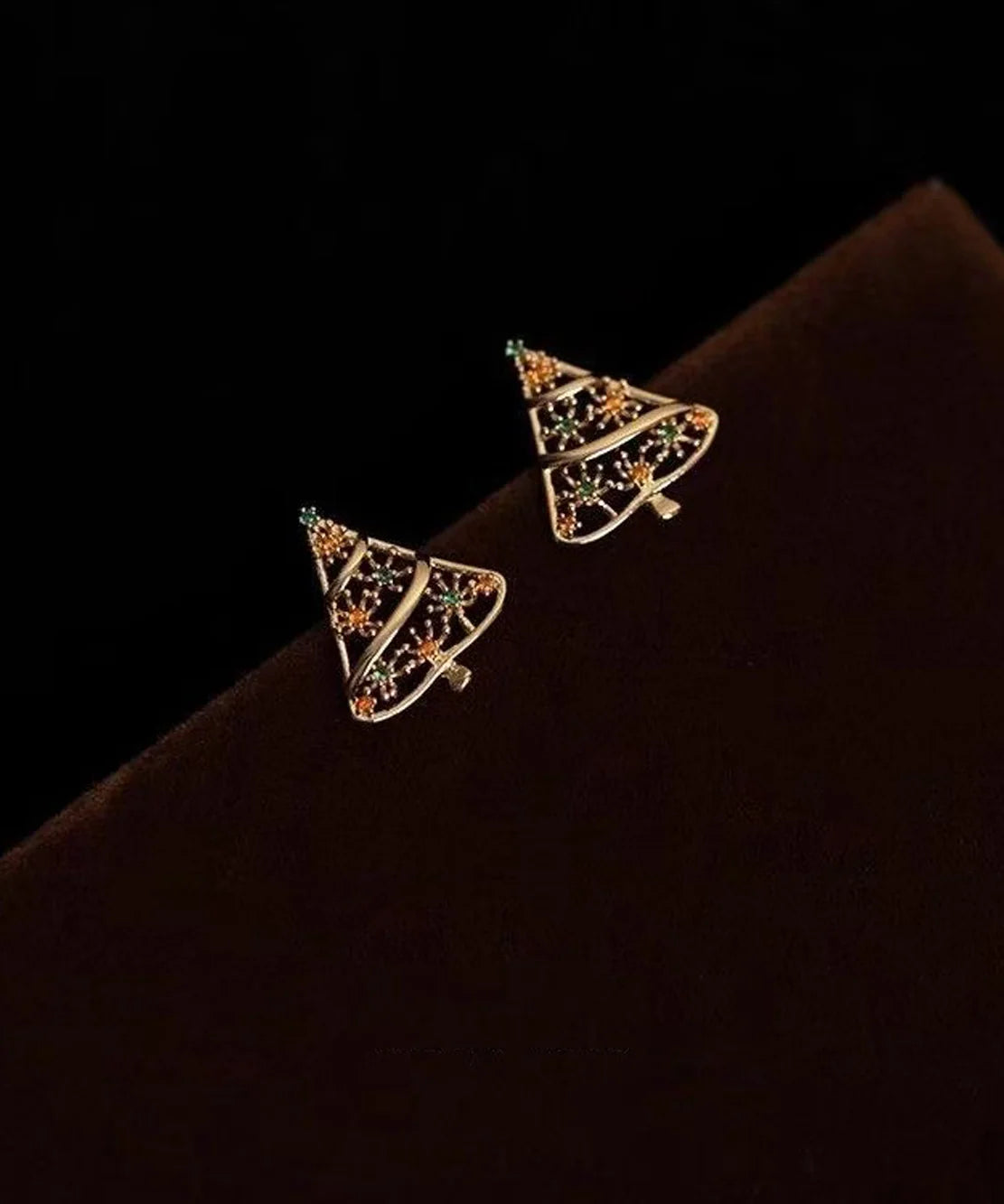 Women's Stud Earrings Vintage Christmas Tree Design 1