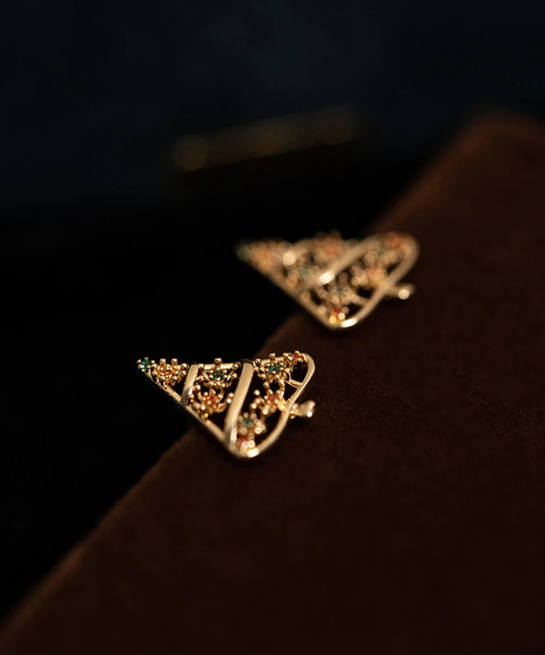 Women's Stud Earrings Vintage Christmas Tree Design 3