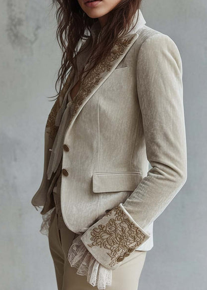 Women's Suit Coat Peter Pan Collar with Pockets Print 1
