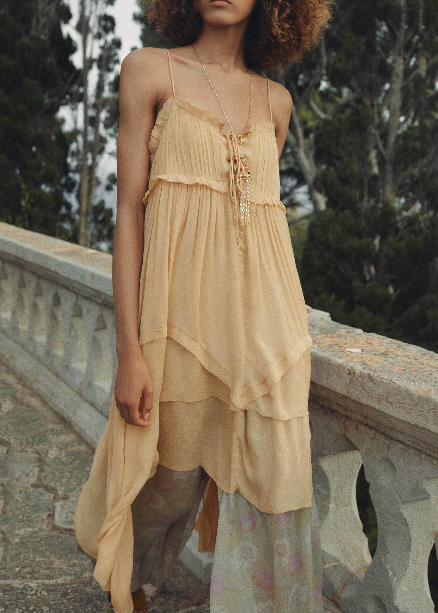 Women's Summer Dress Asymmetrical Ruffled Spaghetti Strap 0