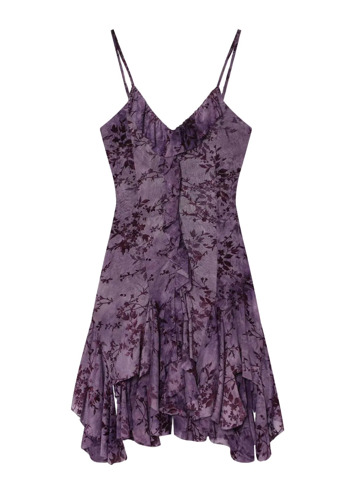 Women's Summer Dress Asymmetrical Ruffled Spaghetti Strap 3