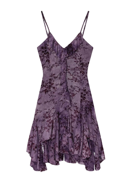 Women's Summer Dress Asymmetrical Ruffled Spaghetti Strap 3