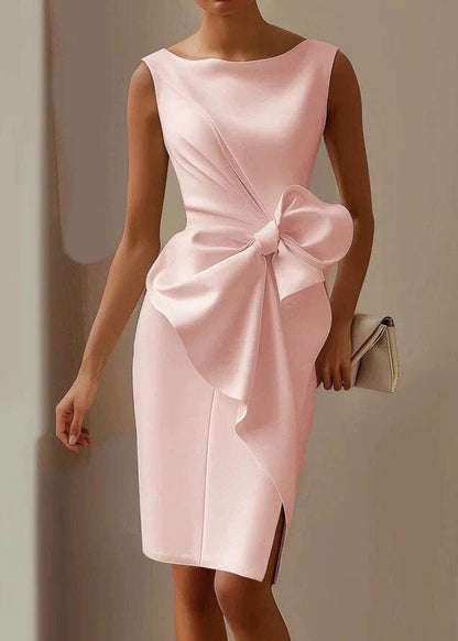 Women's Summer Dress Bow Detail Side Open 1