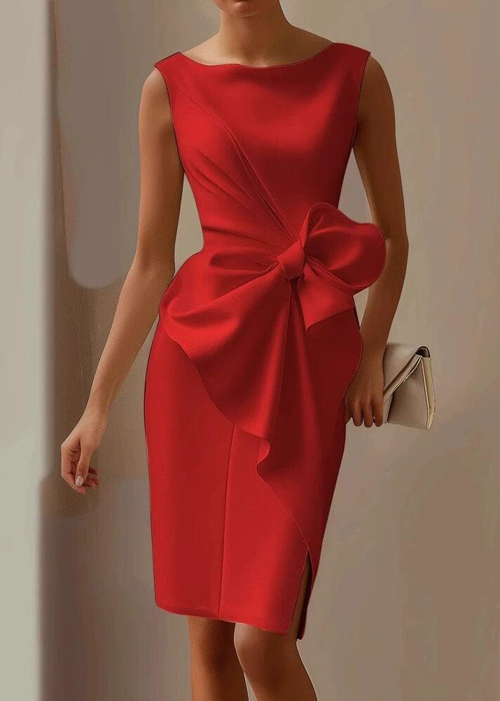 Women's Summer Dress Bow Detail Side Open 2
