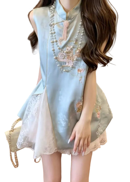 Women's Summer Dress Embroidered Lace Patchwork 0