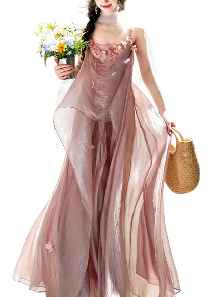 Women's Summer Dress Floral Spaghetti Strap 1