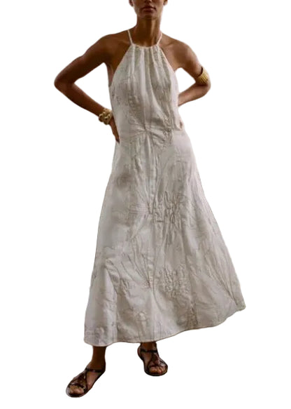 Women's Summer Dress Halter Embroidered 0
